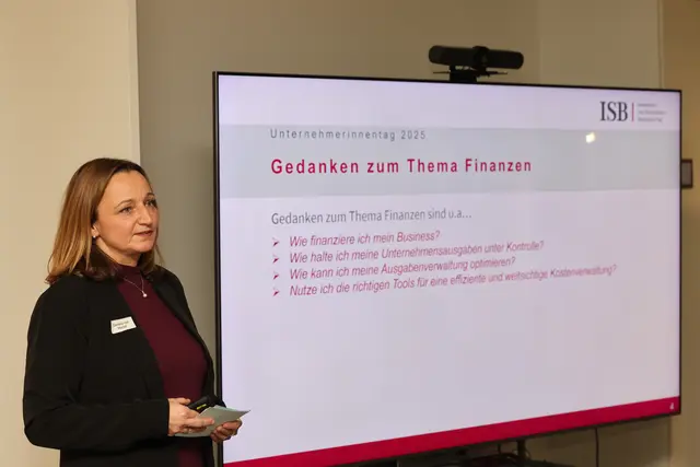 Daniela von Hertell von der ISB stellte in ihrem Vortrag finanzielle Fragen in den Mittelpunkt | Foto: Alexander Sell/ISB