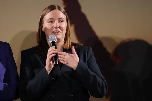 Die rheinland-pfälzische Frauenministerin Katharina Binz sprach beim "Unternehmerinnentag Rheinland-Pfalz mit Gründerinnenpreis 2025" | Foto: Alexander Sell/ISB