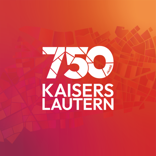 Das Logo zum 750-jährigen Stadtjubiläum von Kaiserslautern mit Farbverläufen und abstrahierter Stadtkarte | Foto: Agentur Peaks/gratis
