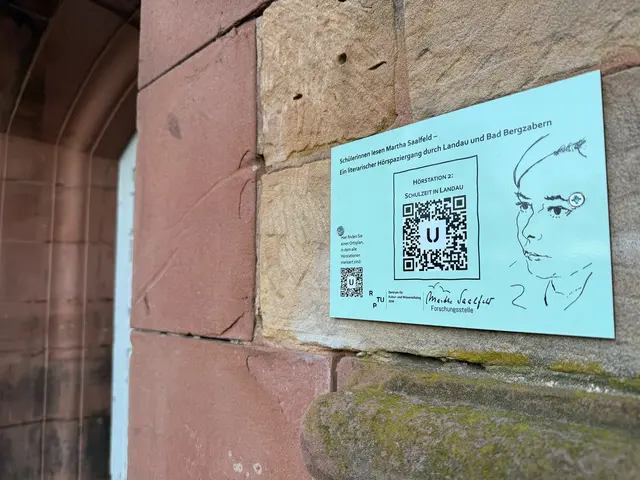 Ihre Schulzeit verbrachte Martha Saalfeld in der höheren Mädchenschule, heute das Max-Slevogt-Gymnasium. Die Schilder des Hörspaziergangs wurden mitfinanziert vom Freundeskreis der RPTU in Landau.  | Foto: Foto: RPTU