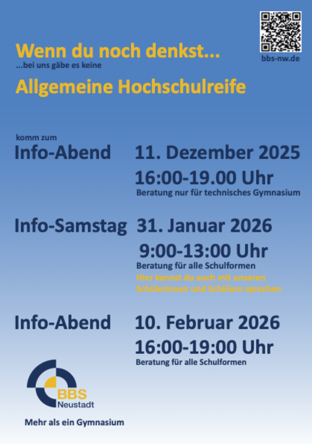 Infoveranstaltungen 2025/26 | Foto: BBS Neustadt