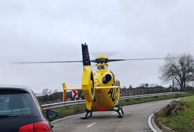 Der Rettungshubschrauber war über der Weinstraße am Montag im Einsatz. | Foto: Polizei neustadt 