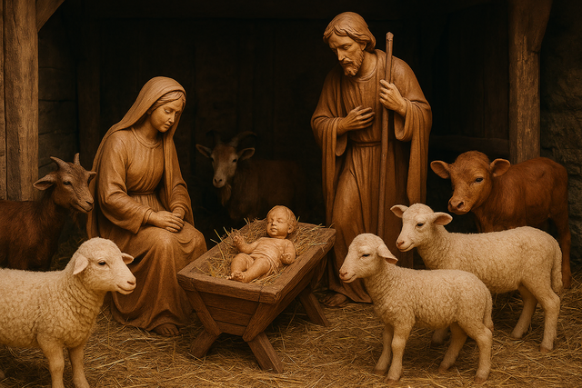 Symbolfoto lebendige Krippe | Foto: mit KI erstellt Kristin Hätterich