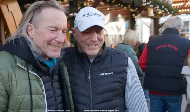 links: Michael Sternkopf - ehemaliger Fußball Bundesliga Spieler KSC
rechts: Martin Wagner - ehemaliger Fußball Bundesliga- und Nationalmannschaft- Spieler FCK - Siegtor im Pokalfinale Berlin 1996 | Foto: Michael Bartholomaeus