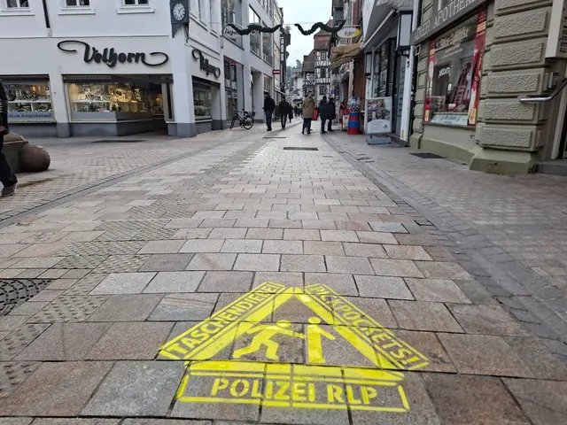 Sprühkreide-Hinweis soll Passanten in Neustadt sensibilisieren | Foto: Polizei Neustadt