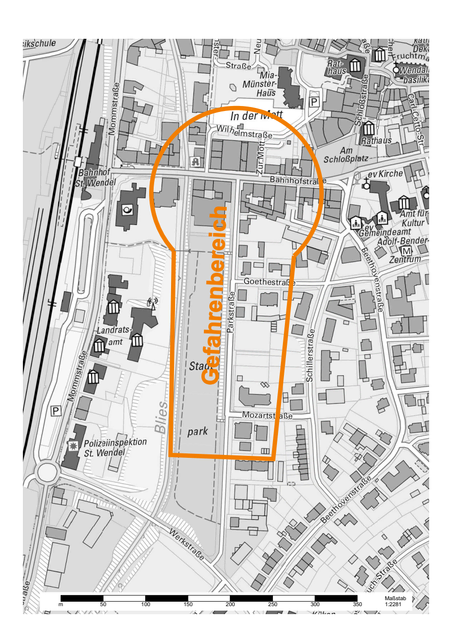 Der Gefahrenbereich | Foto: Stadt St. Wendel