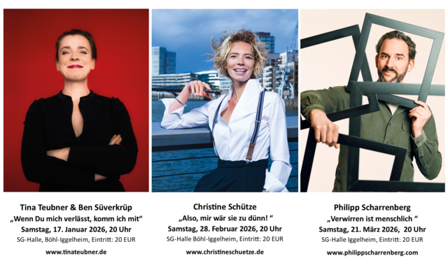 DorfArt präsentiert drei Kabarett-Programme im 1. Quartal | Foto: Jens Schneider, Christine Schütze, Marvin Ruppert