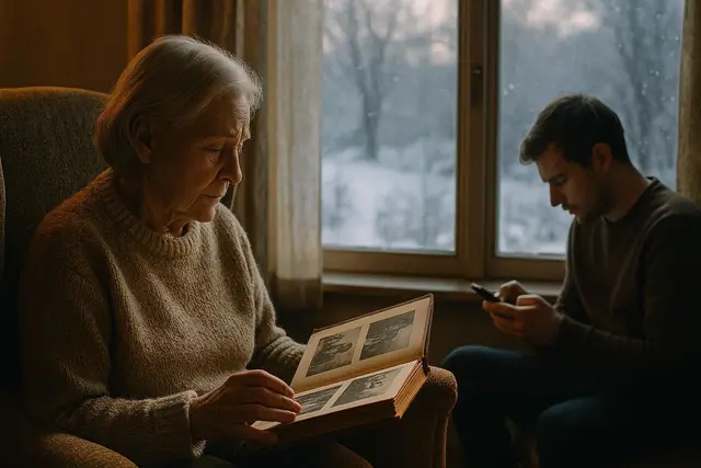 Fotoalbum, Facebook-Profil oder Instagram-Account der nostalgische Blick zurück in Generationen-übergreifend | Foto: Heike Schwitalla - erstellt mit KI