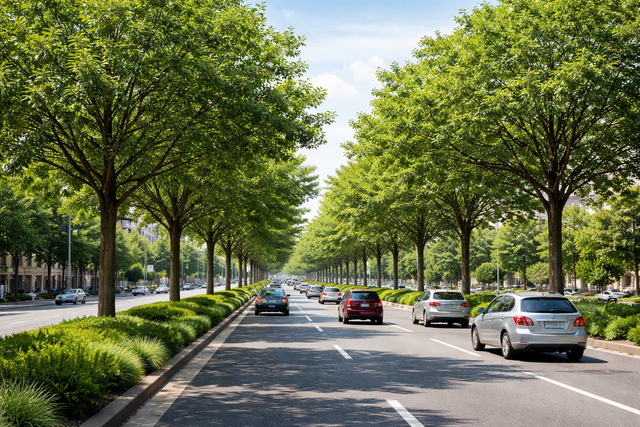 Der Schattenwurf der japanischen Schnurbaums ist laut Ziesling durch die relativ geringe Blattoberfläche nur sehr mäßig. Der Baum ist entlang des gesamten Mittelstreifens geplant. Weiterhin sind alle Baumteile als giftig für Mensch und Tier eingestuft, was für Kinder zur Gefahr werden kann.  | Foto: KI-generiert/Julia Glöckner