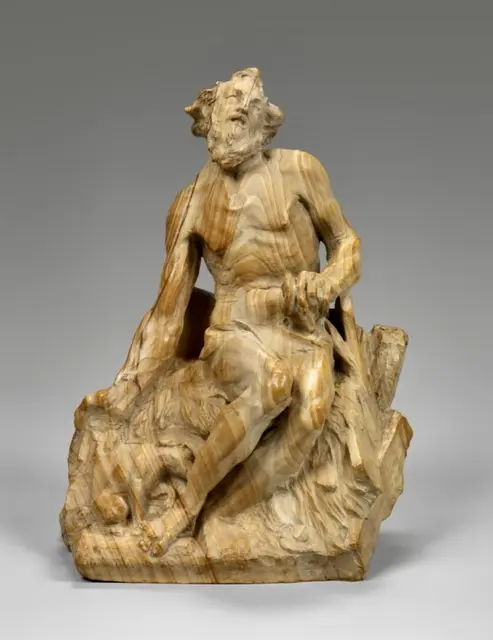 Paul Egell: Wehklagender Hiob, um 1730.
Die barocke Skulptur zeigt Hiob in körperlicher Erschöpfung und innerer Klage. Der ausdrucksstark geäderte Stein verstärkt den Eindruck von Leid und Verwundbarkeit, während die aufwärts gerichtete Kopfhaltung Hoffnung und Gottvertrauen andeutet. | Foto: Quelle: Google Arts &amp; Culture © Herzog Anton Ulrich-Museum, Braunschweig