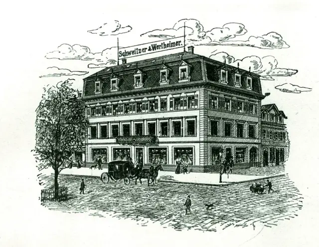 Das Kaufhaus Schweitzer &amp; Wertheimer an der Ecke Marktplatz/Bahnhofstraße nach dem ersten Umbau 1889  | Foto: Archiv Werner Schäfer