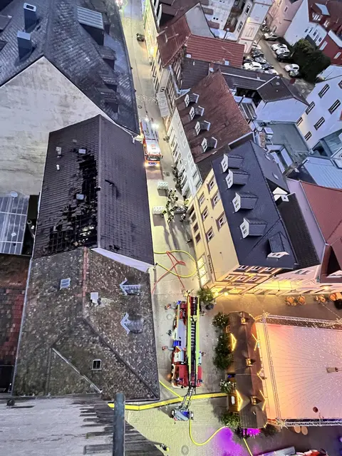 Die Ursache für den Dachstuhlbrand in Speyer ist derzeit noch unklar | Foto: Stadt Speyer/Brand- und Katastrophenschutz