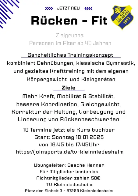 Rückenschule Jan-Mrz 2026 | Foto: TV Kleinniedesheim (2026)