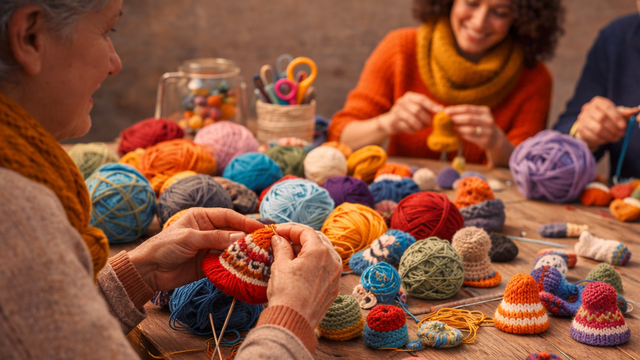 In Hatzenbühl wird gemeinsam für den guten Zweck gestrickt | Foto: Heike Schwitalla - erstellt mit KI