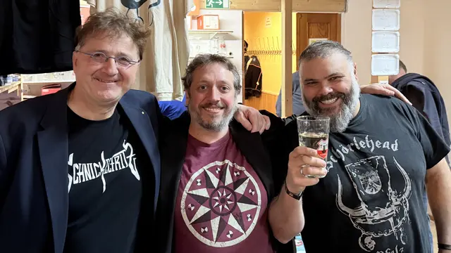 Hiwwe wie Driwwe 2 - Pfalz-Experte Michael Landgraf, Filmemacher Benjamin Wagener und Hauptdarsteller Monji El Beji  | Foto: Michael Landgraf