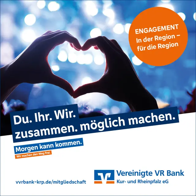 Wir danken unserem Sponsor: Vereinigte VR Bank Kur- und Rheinpfalz eG | Foto: VVR Bank
