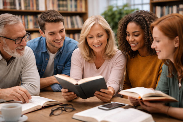 gemeinsam lesen und über Literatur diskutieren  | Foto: Heike Schwitalla - erstellt mit KI