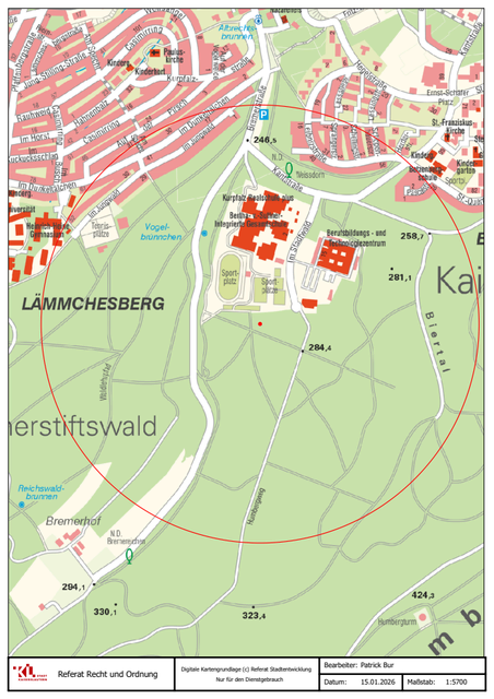 Der Evakuierungsplan rund um den Bombenfund | Foto: Stadt Kaiserslautern/gratis