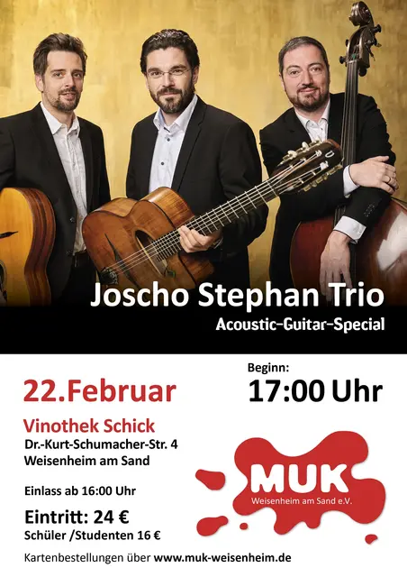 Joscho Stephan Trio am 22.02.2026 beim MUK - Foto Manfred Pollert | Foto: MUK Weisenheim am Sand e.V.