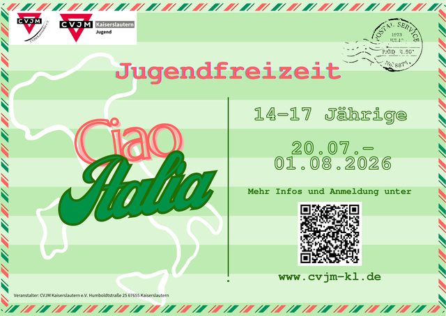Flyer der Jugendfreizeit in Italien | Foto: CVJM Kaiserslautern e.V.