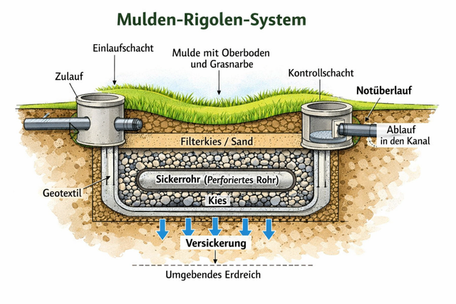 Mulden-Rigolen-System | Foto: Julia Glöckner