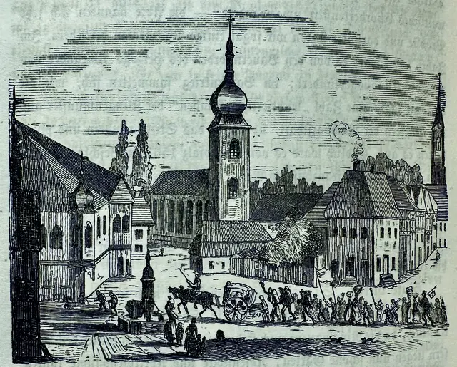 Otto Körner: Innere Ansicht von Klingenmünster, in: Becker, Die Pfalz und die Pfälzer, Leipzig 1858, S. 428. | Foto: LBZ
