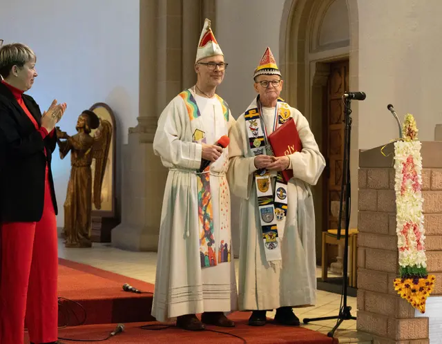Pfarrer Lukas Glocker und Diakon Thomas Friedl von der Fröhlich Pfalz  | Foto: Wolfgang Neuberth