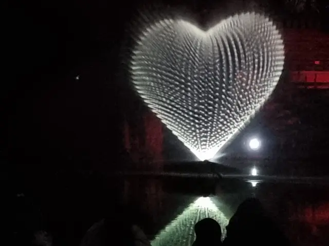 Das 3D-Herz spiegelt sich auf der Wasseroberfläche. | Foto: BAS