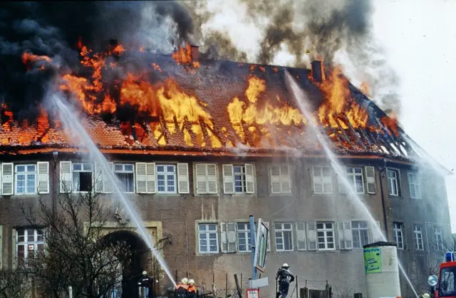 Großbrand im Jahr 1989 | Foto: CVJM Baden