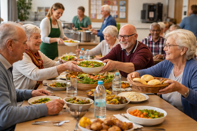gemeinsam essen ist gut für die Seele und das Wohlbefinden | Foto: Heike Schwitalla - KI