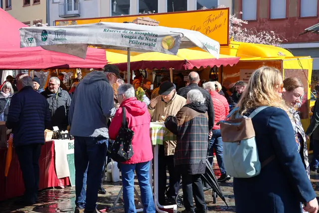 Deutsch-Französischer Bauernmarkt und verkaufsoffener Sonntag Landau 2026 – am 29. März locken regionale Spezialitäten und Frühlingsflair auf den Rathausplatz | Foto: Stadt Landau