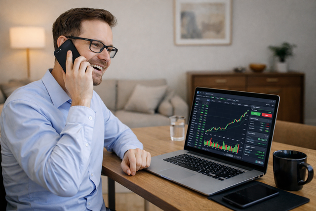 Online Trading Betrug: Betrüger versprechen oft satte Renditen. Die Kurse stehen unglaubwürdig gut.  | Foto: KI-generiert/Julia Glöckner