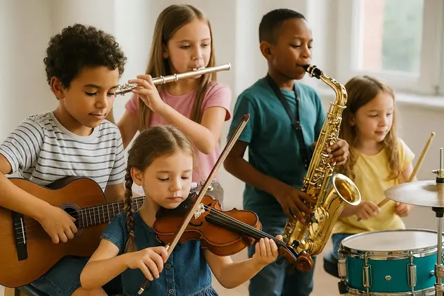 für die kindliche Entwicklung ist Musik sehr wichtig. Musikunterricht ist ein Bildungsgut, das allen Kindern gleichermaßen zugänglich sein sollte - und Musikschulen leisten ihren Beitrag dazu | Foto: Heike Schwitalla - KI