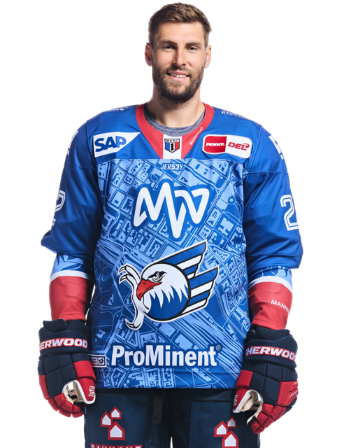 Matthias Plachta mit der Spielernummer 22 | Foto: Adler Mannheim