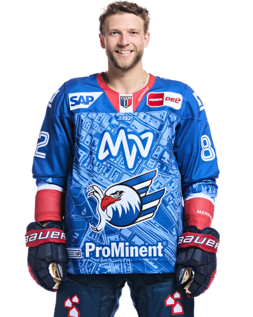 Hayden Shaw mit der Spielernummer 82 | Foto: Adler Mannheim
