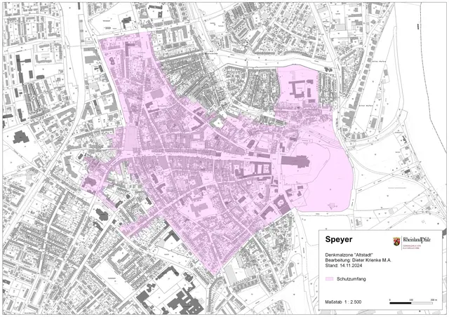 Die Denkmalkarte der Speyerer Altstadt | Foto: Generaldirektion Kulturelles Erbe Rheinland-Pfalz