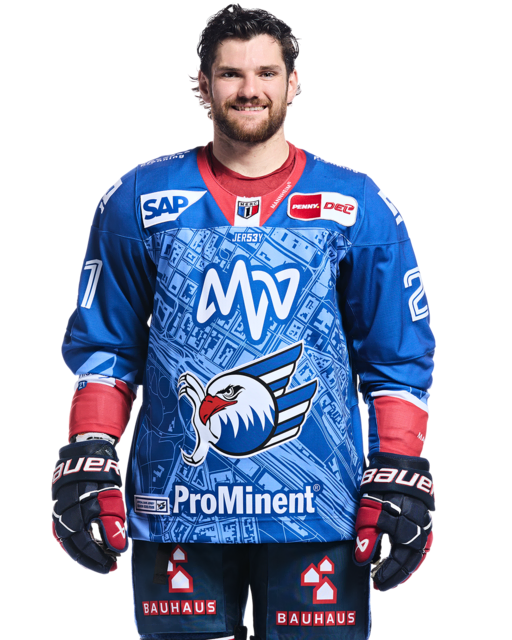 Kris Bennett mit der Spielernummer 21 | Foto: Adler Mannheim