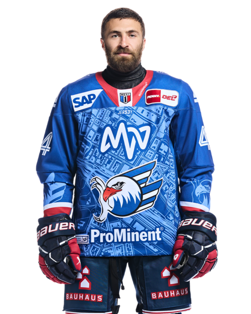 Anthony Greco mit der Spielernummer 44 | Foto: Adler Mannheim