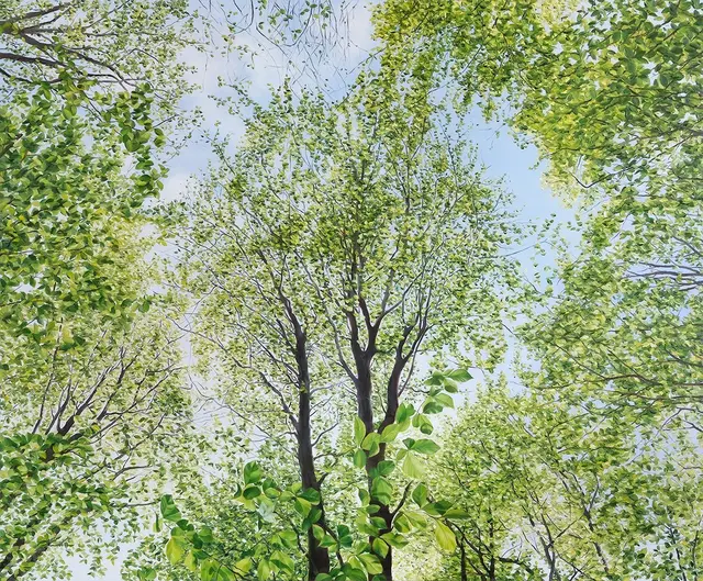 Der Titel des Ölgemäldes „Watch them grow“ ist auch der Titel
der Ausstellung | Foto: Georgia Wilhelm
