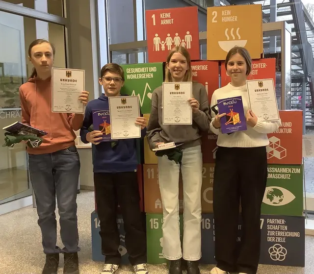 Valentin Fritsch, Moritz Calmbach, Eva Wild und Emma Wagner (von links) | Foto: HBG