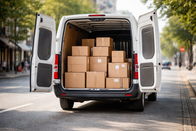 Lieferwagen mit Paketen | Foto: Heike Schwitalla