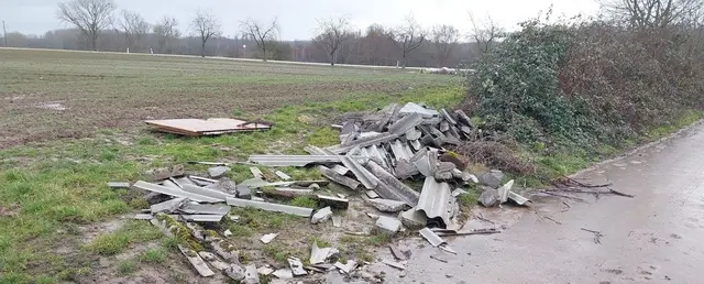 Illegale Bauschuttablage bei Lingenfeld | Foto: Polizei Germersheim