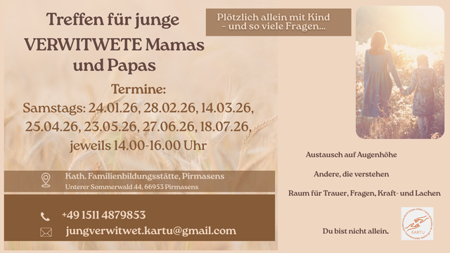 Flyer Treffen für Verwitwete Eltern | Foto: Canva/Egle Rudyte-Kimmle