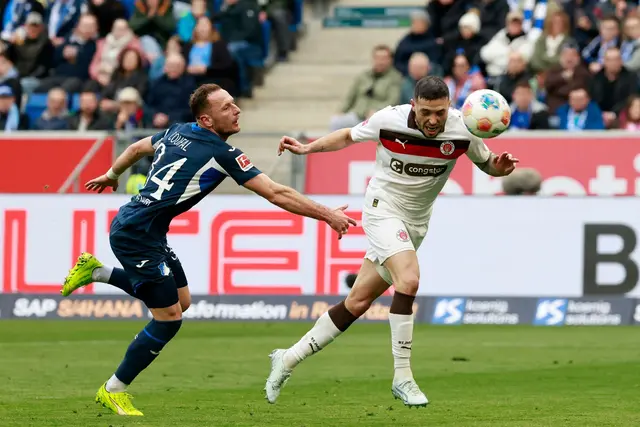 Mathias Pereira Lage köpft zum 1:0 für St. Pauli ein. | Foto: dpa