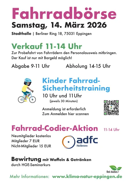 Flyer.Info Fahrradbörse Eppingen 2026 | Foto: IGKN Tatjana Hilker