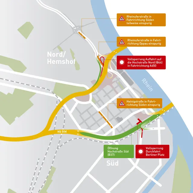 Verkehrsführung im Juli | Foto: Stadt Ludwigshafen