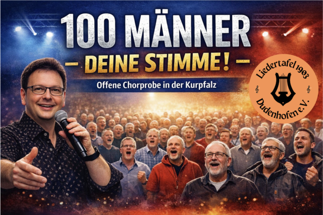 100 Männer - offene Chorprobe!!! | Foto: Foto: KI generiert