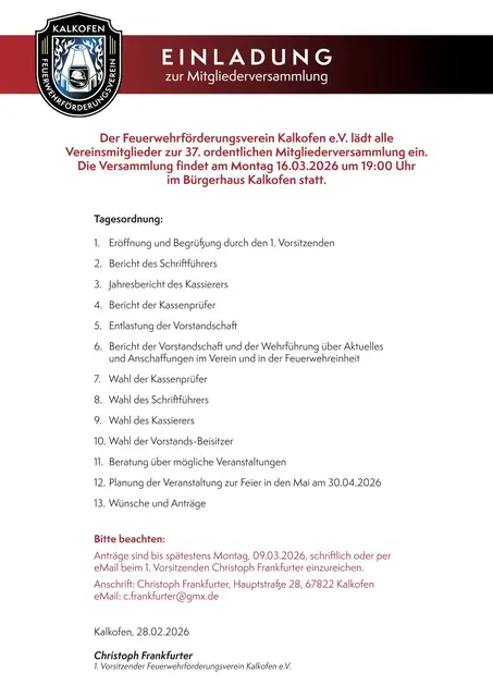 Foto: @Feuerwehrförderungsverein Kalkofen e.V.