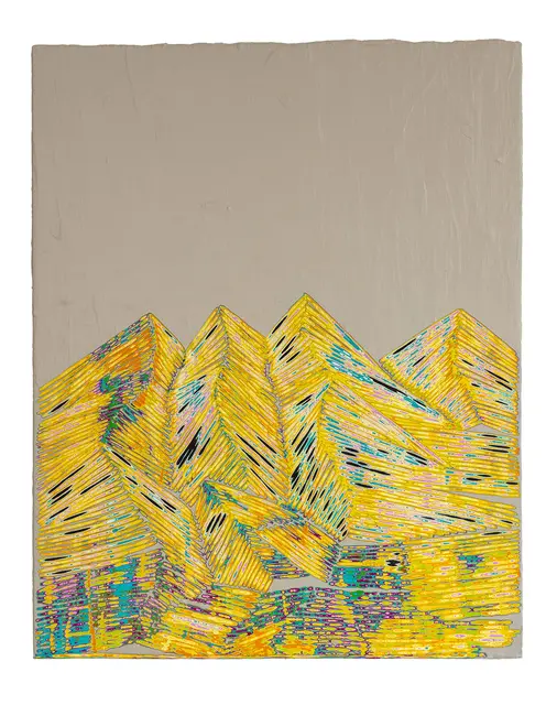 Birgit Brandis, Y, 2025, Acryl auf MDF, 125 x 100 cm | Foto: Galerie Peter Zimmermann