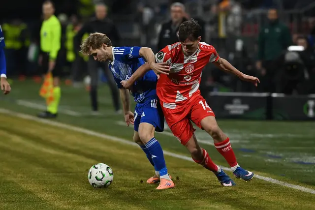 Der FSV Mainz 05 um William Bøving (r) lieferte sich ein umkämpftes Duell mit Sigma Olmütz. | Foto: dpa
